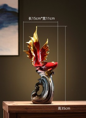 年年有余 余陶瓷工艺品装饰摆饰中式玄关客厅酒店金鱼办公室乔迁