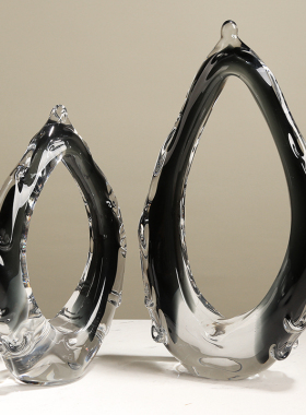 加厚琉璃创意异形摆件客厅玄关餐桌样板房电视柜博古架极简摆件