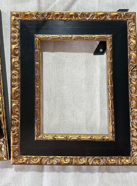 乙霏家居黑色金色雕花5厘米 中古欧式法式装饰画画框实木油画相框