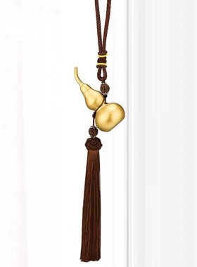 纯黄铜葫芦挂件五帝钱开口盖空心铜葫芦摆件家用客厅卧室吉祥挂饰