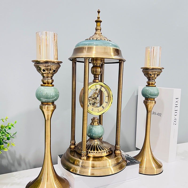 欧式钟表座钟客厅摆件欧式奢华复古台钟静音卧室创意时钟桌面办公,淘宝优惠券,粉丝福利购,淘宝优惠卷