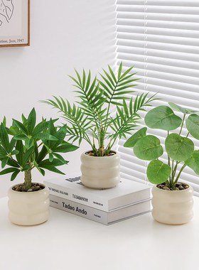 现代仿真绿植假花家居客厅桌面植物摆件餐桌花玄关茶几装饰小盆栽