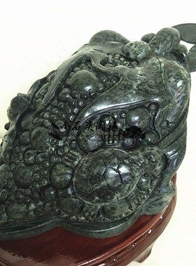 天然独山玉金蟾摆件玉石玉雕独玉三角蟾家居客厅简约朋友送礼装饰