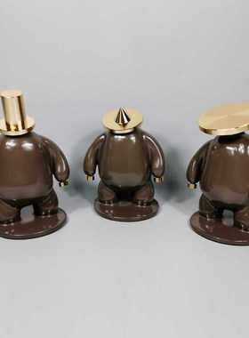 极简样板间客厅电视柜火山喷发雕塑摆件简约现代别墅家居软装饰品