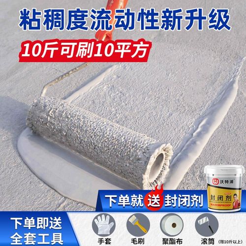 沃特浦屋顶专用防水涂料外墙防水胶楼顶补漏材料房顶裂缝漏水沥青 - 图0