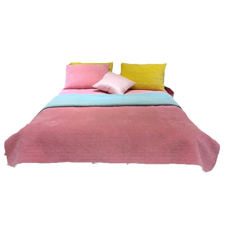 韩式纯色短毛绒加厚冬季保暖绒毯毛毯绗缝被夹棉加绒水洗床单床盖,淘宝优惠券,粉丝福利购,淘宝优惠卷