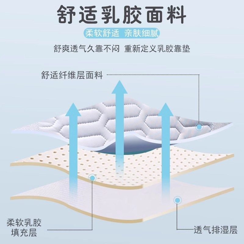 乳胶床头靠垫软包护腰靠枕大靠背孕妇沙发抱枕宿舍床上看书枕头夏 - 图0