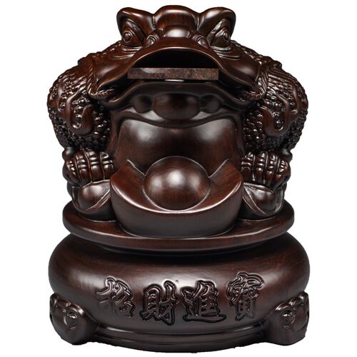 实木雕刻金蟾摆件元宝蟾蜍店铺公司开业送礼办公室桌面红木工艺品 - 图3