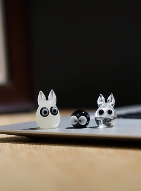 小精灵手工玻璃小摆件琉璃创意电脑屏幕显示器桌面装饰工艺品