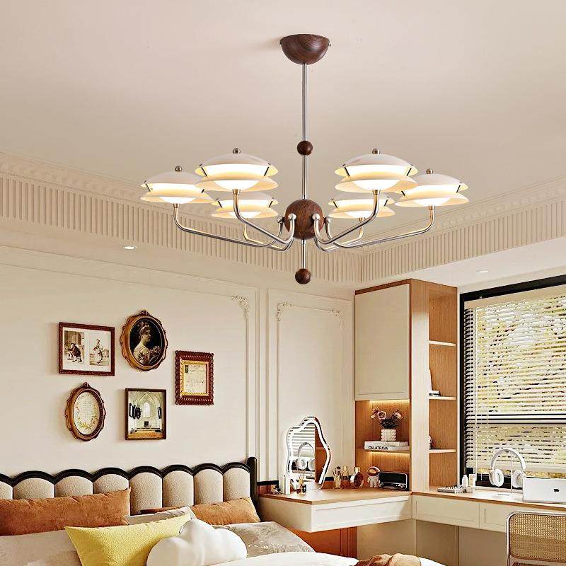 法式奶油风客厅吊灯中古星轨护眼大厅主灯卧室灯具新款复古飞碟灯,淘宝优惠券,粉丝福利购,淘宝优惠卷