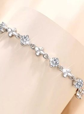 S92银幸运四叶草手链女款百搭