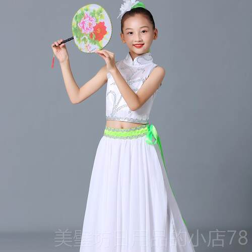 高档古表典舞演出女儿童飘逸中服国风踏歌服行古典舞蹈演装古风中 - 图2