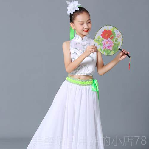 高档古表典舞演出女儿童飘逸中服国风踏歌服行古典舞蹈演装古风中 - 图1