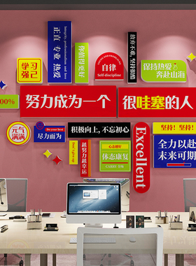 电商公司办公室墙面装饰企业文化高级感氛围员工激励励志标语贴纸