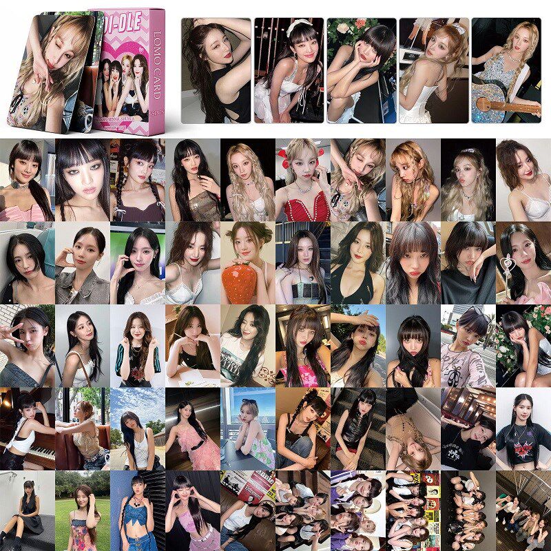 GIDLE闪卡Minnie 小娟宋雨琦叶舒华MIYEON55张镭射卡双面小卡 - 图0