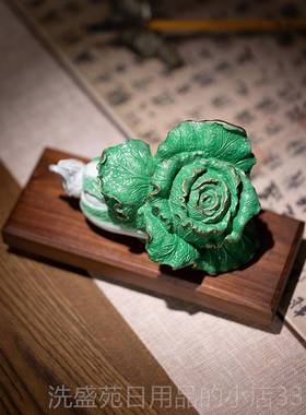 正品朱炳饰仁装铜 百财聚来铜雕工艺客厅办公室桌面白品菜摆件