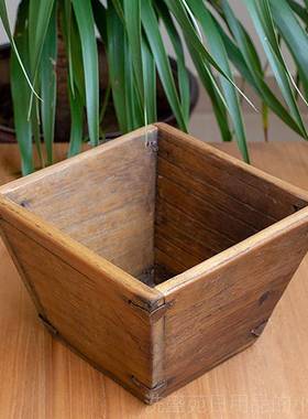 正品礼老式实木招财意进宝客日进斗金仿古米斗创摆件厅摆件艺术品