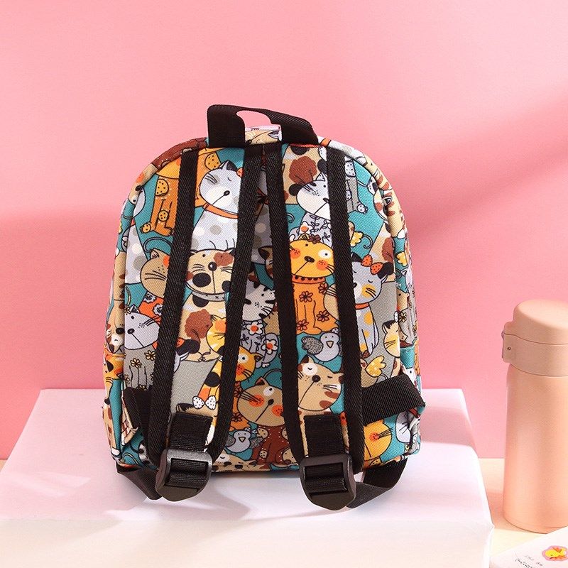 儿童书包幼儿园卡通花猫家族休闲小背包女孩逛街帆布包印花背包,淘宝优惠券,粉丝福利购,淘宝优惠卷
