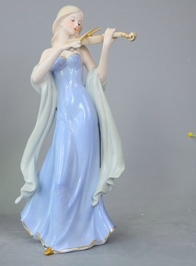 欧式陶瓷音乐西洋女人物艺术品创意客厅酒柜卧室装饰品家居摆件
