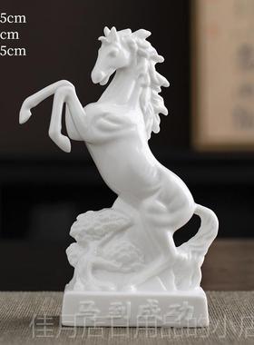 高档客马小号红色陶瓷马摆件招财12生肖厅办公室家居装品饰到成功