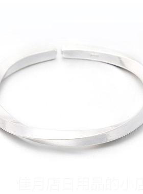 高档纯银9镯99足男女情侣古法手工白银手银环莫比乌斯实心维京手