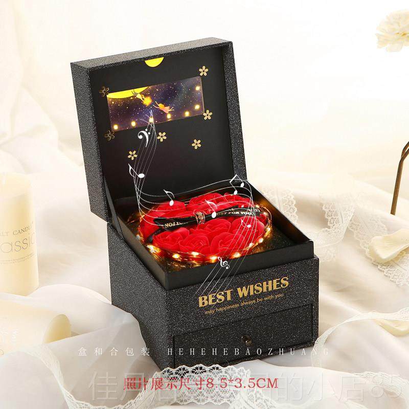 高档七夕情节定制音乐影片礼盒瑰钞票双人层品盒礼生日口红香水空,淘宝优惠券,粉丝福利购,淘宝优惠卷