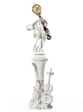 高档客厅装饰摆件地电视柜旁边落奢华高边档欧式沙发两摆大设型家