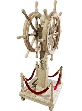 开业贺礼实木领航舵落地大摆件店铺酒店办公室客厅装饰大航海舵手