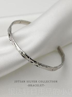 高档Jutia开n韩式纯银女手炼轻，年款，简约冷款纹，金箔，个性化