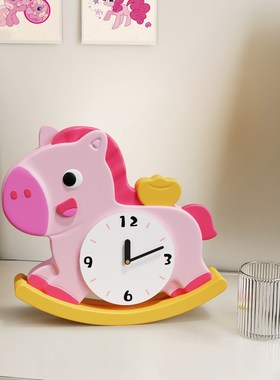 小马客厅电视柜创意桌面时钟摆台式摆件儿童房卧室入户玄关钟表