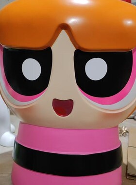 【现货高品质贴纸版】飞天小女警小矮凳花花泡泡毛毛潮玩家居摆件