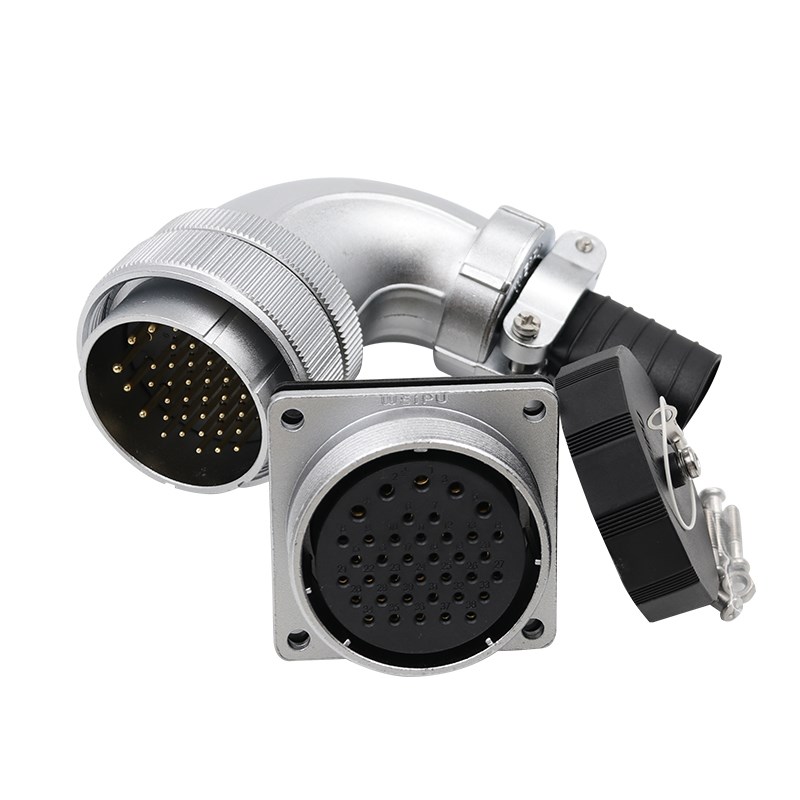 弯式航空插头WS48插座5大电流7芯20芯7芯38芯42芯弯头TS威浦插座Z - 图3