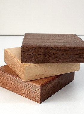 胡桃木正方形沙比利木块手工艺品展示台木质摆件实木木托定制底座