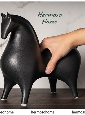 HERMOSO Horse红色马摆件陶瓷客厅桌面玄关酒柜装饰品乔迁新居