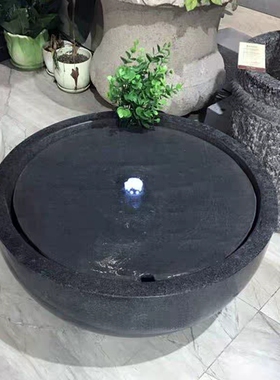 石雕流水钵庭院水景摆件循环水室内喷水涌泉花园造景小喷泉