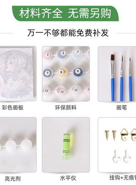 数字油画diy填充治愈飞屋环游记手绘涂色丙烯画手工填色油彩画画