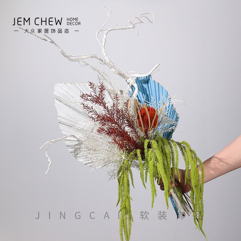 花瓶花艺套装成品花插花花束仿真花干花套餐样板间售楼处吊钟装饰 - 图0