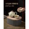 Authentic Jingdezhen Town Ru Kiln Tea Teapot West Travel Set High-end One Pot Two Cups Dry Infusion Tray Tea Set Gift