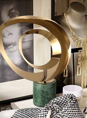 高档北理欧摆件代简约厅轻奢装饰品家居酒柜电视柜客现工艺品大石