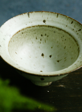 梵悦 景德镇粗陶古朴纯手工插花小花器茶道配件复古干果点心盘子
