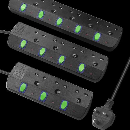 13A英标香港版英规排插座家用大功率接线板3米拖板插新加坡黑色 - 图3