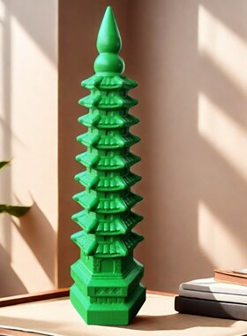 一路绿灯桃木雕刻7层文昌塔摆件9层13层文昌塔客厅书桌装饰工艺品