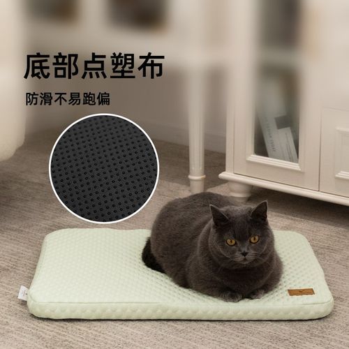 夏季狗狗垫子可拆洗冰丝凉席睡垫中小型宠物垫子冰豆豆猫咪睡垫 - 图2