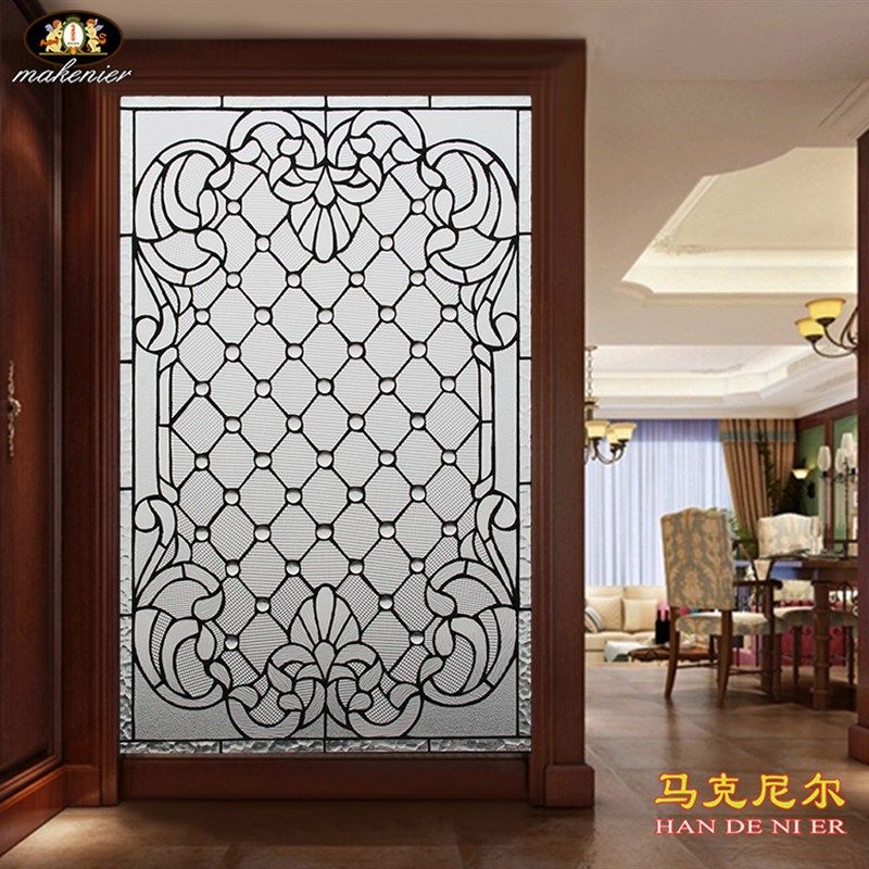 定制透光不透明玄关隔断推拉门窗镶嵌复古欧式蒂凡尼教堂艺术玻璃,淘宝优惠券,粉丝福利购,淘宝优惠卷