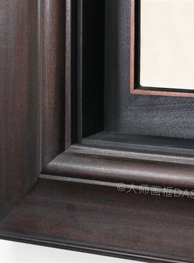 厚重实木手工画框空框悬浮装裱定制国画油画书法中式装饰相框挂墙