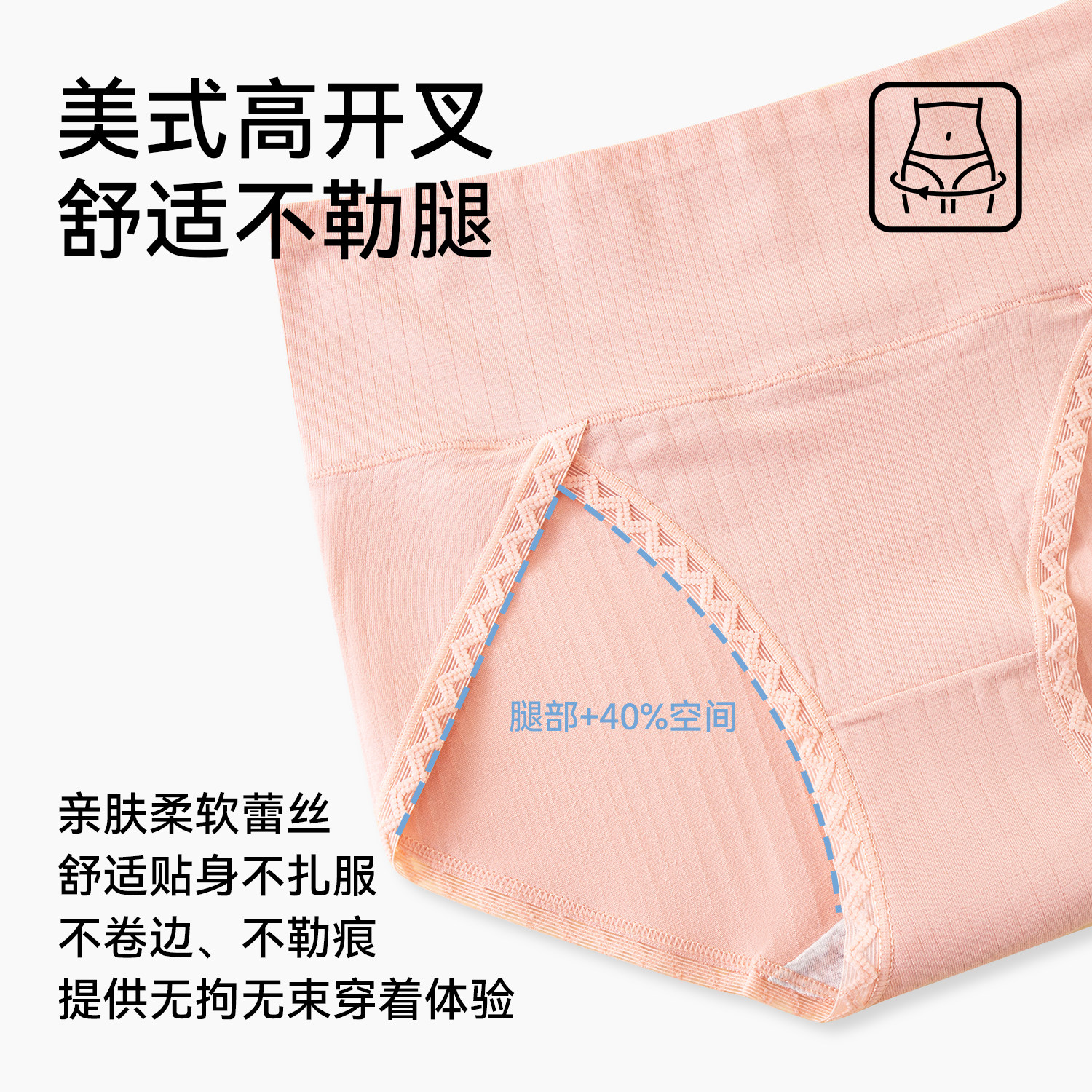 南极人内裤女士2025新款纯棉抑菌透气裆高开叉无痕不夹臀三角短裤,淘宝优惠券,粉丝福利购,淘宝优惠卷