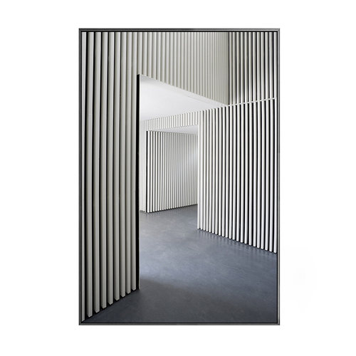 影拥 邂逅转角 现代建筑黑白装饰画办公室挂画客厅沙发壁画玄关画 - 图0