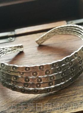 高档国清迈手工银手炼扭转泰覆古性化2银首饰02个5新利基设计开放