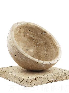 高档极简侘寂风售黄洞石果盘奢高感样板间楼处民宿茶室客厅轻摆级