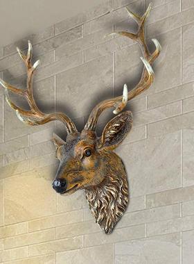 欧式人创意复古仿真树脂动物鹿头墙壁挂面家居工艺品ZJ32042气装